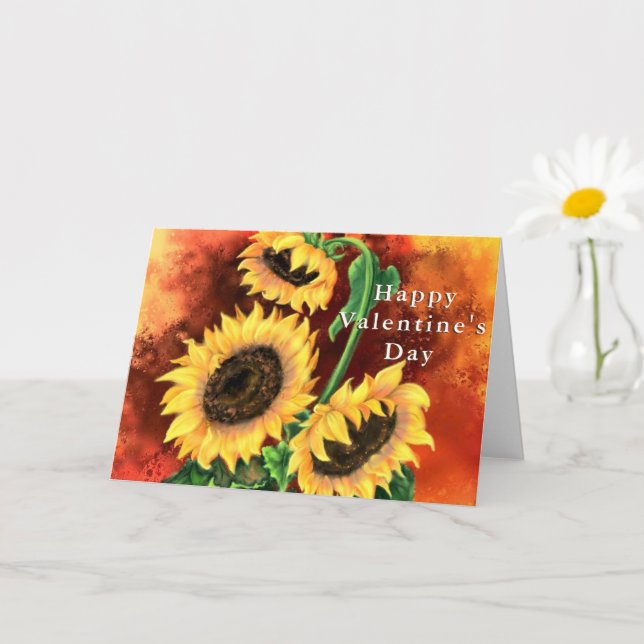 Carte de la Saint-Valentin au tournesol (Petite plante)