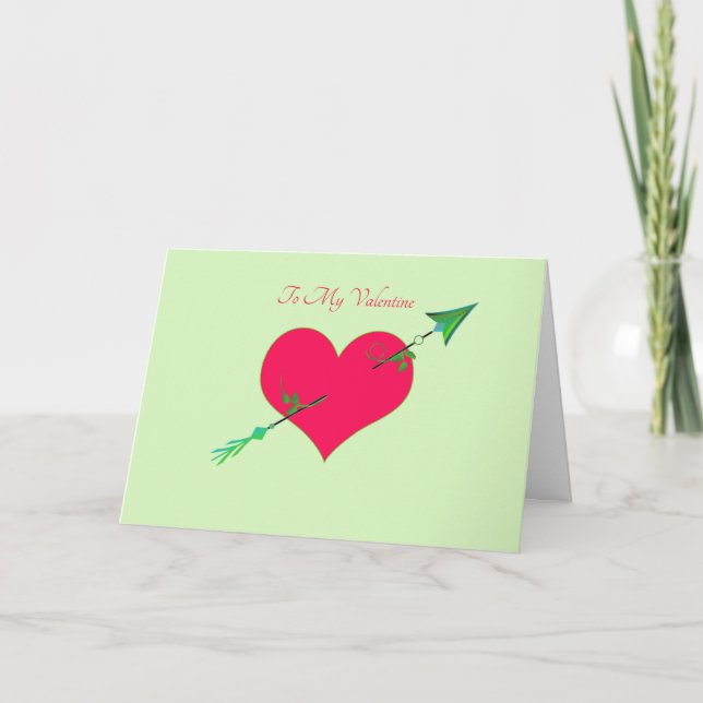 Carte de la Saint-Valentin avec cœur et flèche (Devant)