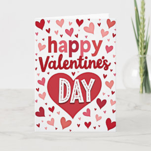 Carte de la Saint-Valentin avec cœurs brodés