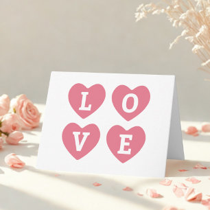 Carte de la Saint-Valentin avec coeurs roses
