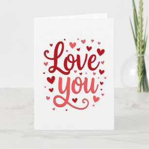 Carte de la Saint-Valentin avec Love You Hearts en