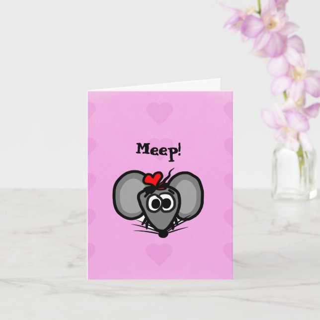 Carte de la Saint-Valentin avec Miki la Souris (Orchidée)