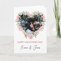 Carte de la Saint-Valentin avec photo du cœur roug