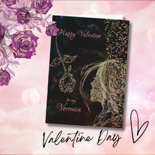 Carte de la Saint-Valentin avec texte rose sur fon