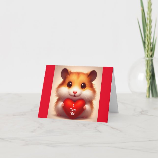 Carte de la Saint-Valentin avec un hamster mignon  (Devant)