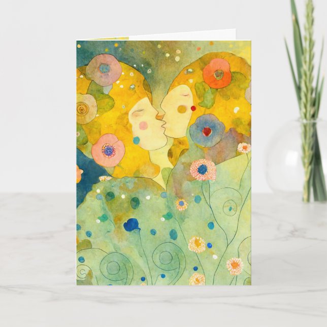 Carte de la Saint-Valentin baiser jolie impression (Devant)