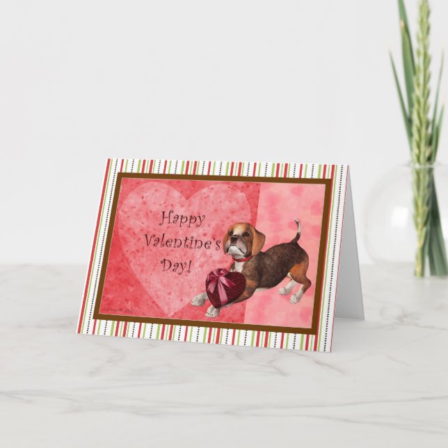 Carte de la Saint-Valentin beagle - Vierge à l'int (Devant)