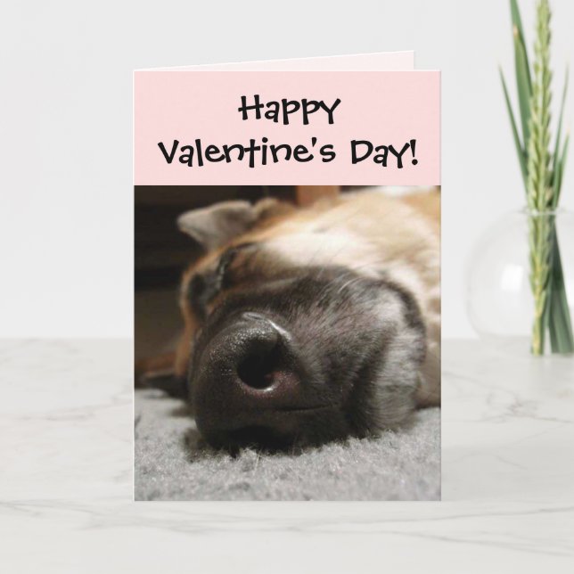 Carte de la Saint-Valentin berger allemand dormant (Devant)