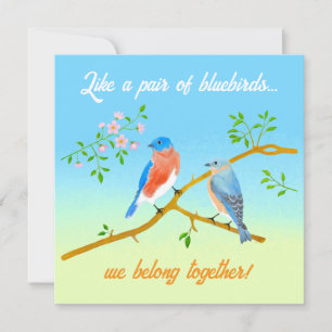 Carte de la Saint-Valentin Bluebirds Flat Bleu cla