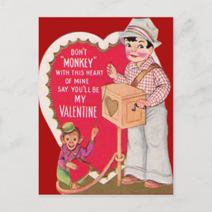 Carte de la Saint-Valentin Broyeur d'Orgue Rétro V