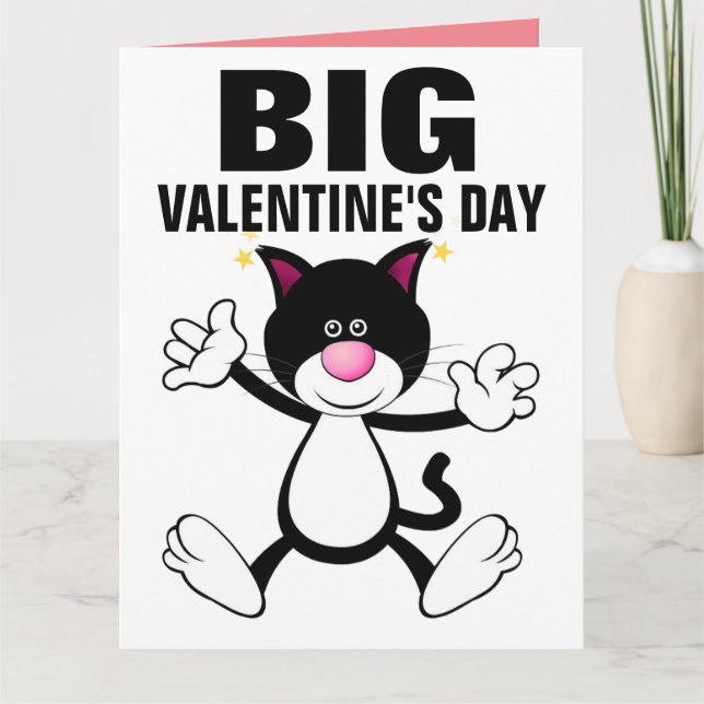 CARTE DE LA SAINT-VALENTIN CALIN GEANT POUR CHAT (Devant)