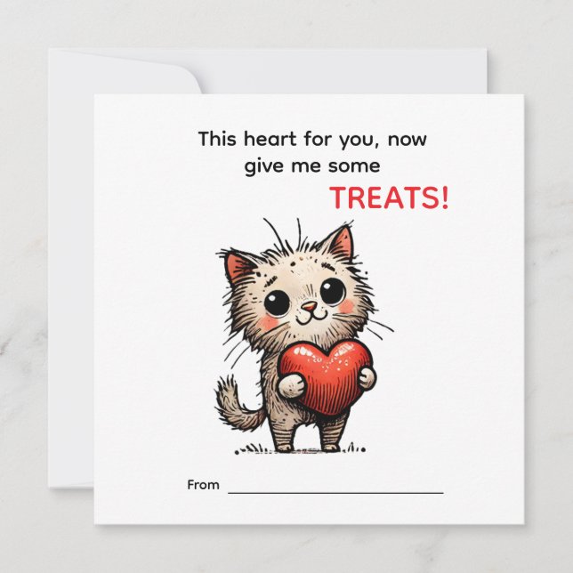 Carte de la Saint-Valentin Chaton Mignon  (Devant)