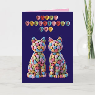 Carte de la Saint-Valentin Chats en Bonbons
