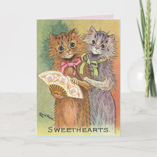 CARTE DE LA SAINT-VALENTIN CHATS LOUIS WAIN (Devant)