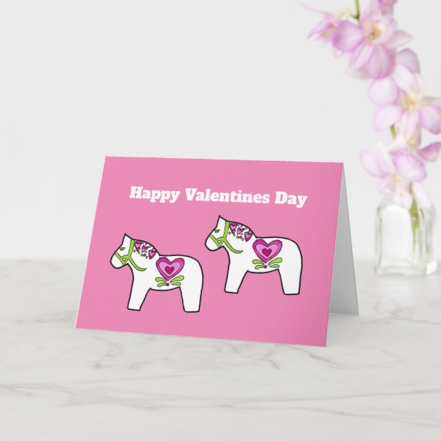 carte de la Saint-Valentin cheval Dala (Orchidée)