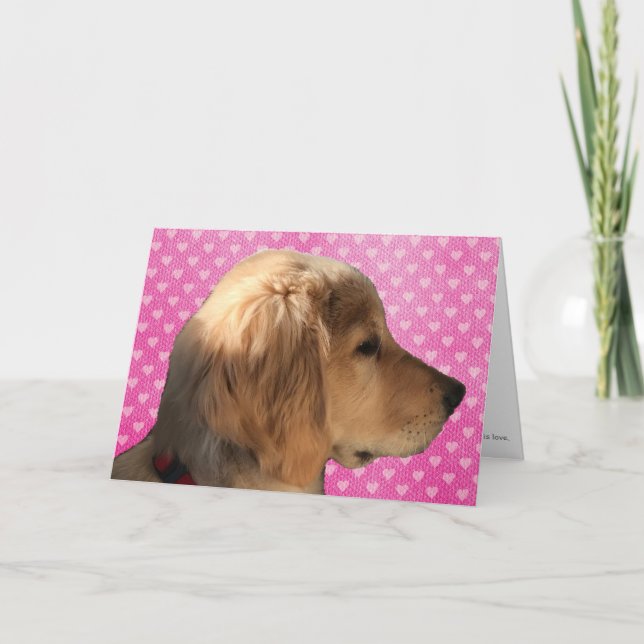 Carte de la Saint-Valentin Chien chiot Golden Retr (Devant)