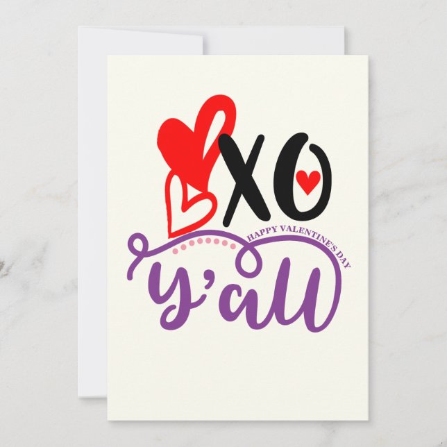 Carte de la Saint Valentin | Coeurs d'amour XO (Devant)