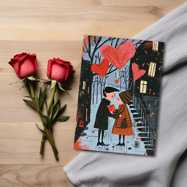 Carte de la Saint-Valentin - Couple se promenant d (Créateur téléchargé)
