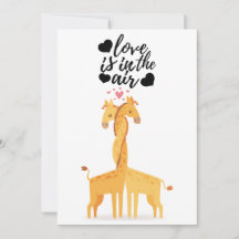 Carte de la Saint-Valentin d'amour de girafe migno