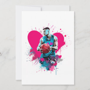 Carte de la Saint-Valentin de basketball