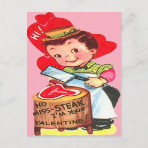 Carte de la Saint-Valentin de boucher Rétro Vintag