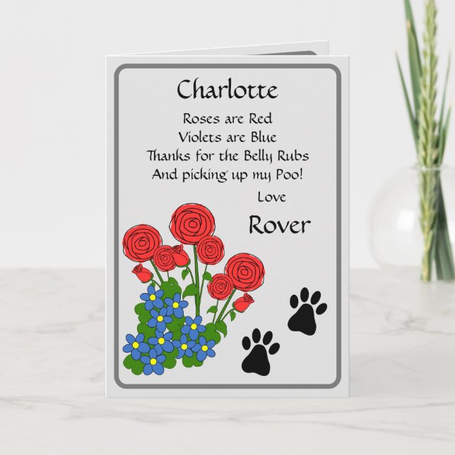 Carte De la Saint-Valentin de chien ou anniversaire (Devant)