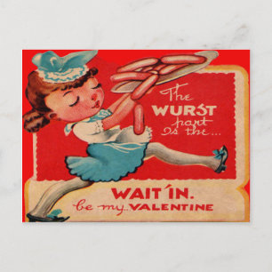 Carte de la Saint-Valentin de serveuse de hot-dog