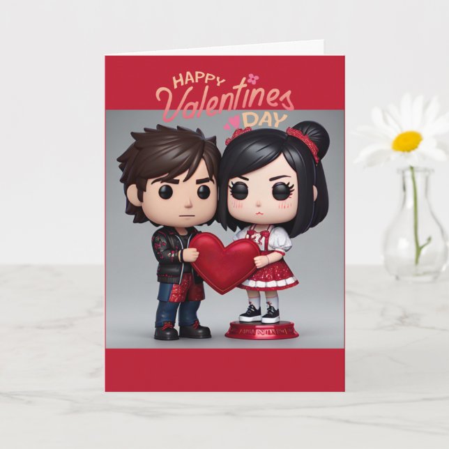 Carte de la Saint-Valentin de style pop funky (Petite plante)