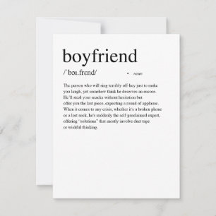 Carte de la Saint-Valentin Définition Petit Ami