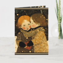 Carte de la Saint-Valentin douce dans la forêt gar