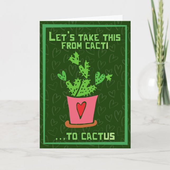 Carte de la Saint-Valentin drôle de Cacti à Cactus (Devant)