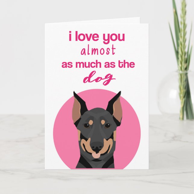 Carte de la Saint-Valentin drôle de Doberman (Devant)