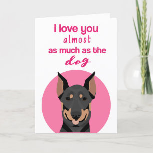 Carte de la Saint-Valentin drôle de Doberman