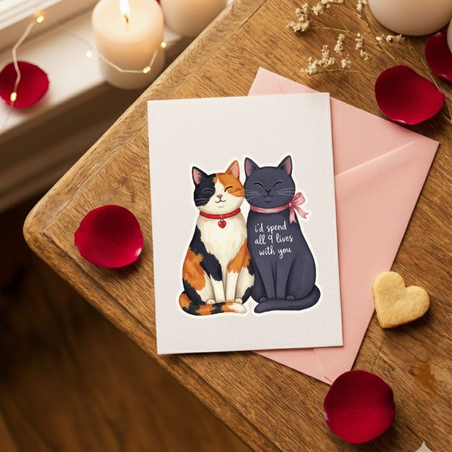 Carte de la Saint-Valentin drôle pour chats à neuf (Créateur téléchargé)