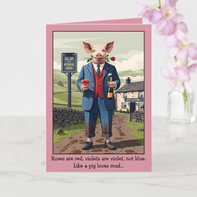 Carte de la Saint-Valentin drôle Roses sont Rouges (Orchidée)