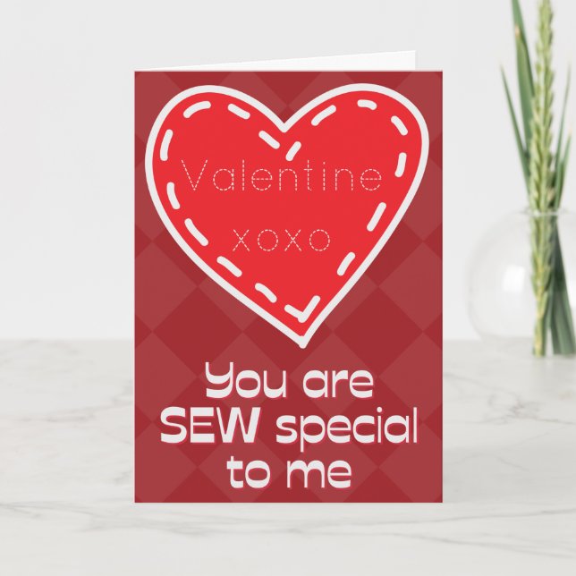 Carte de la Saint-Valentin drôle spéciale à coudre (Devant)