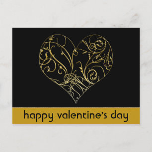 Carte de la Saint-Valentin Élégante Cœur à Rouleau