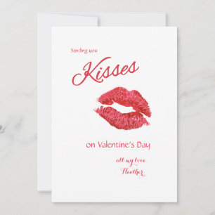 Carte de la Saint Valentin en baiser à lèvres