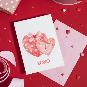 Carte de la Saint-Valentin en forme de cœur rose e