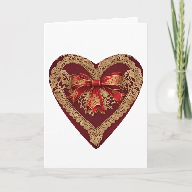 Carte de la Saint-Valentin en forme de cœur rouge  (Devant)
