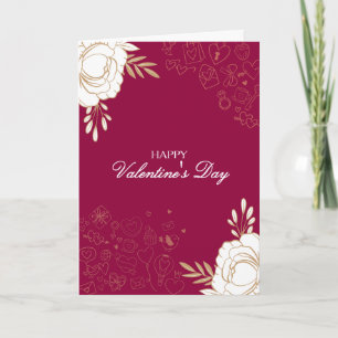 Carte de la Saint-Valentin Fleurs Élégantes & Dood