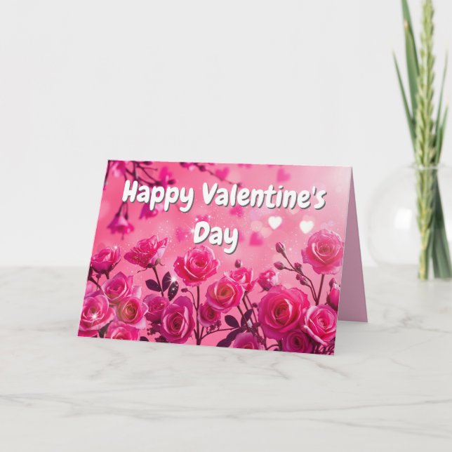 Carte de la Saint-Valentin Fuchsia Love (Devant)