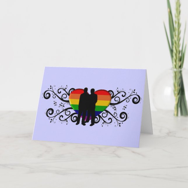 Carte de la Saint-Valentin gay pride pour hommes (Devant)