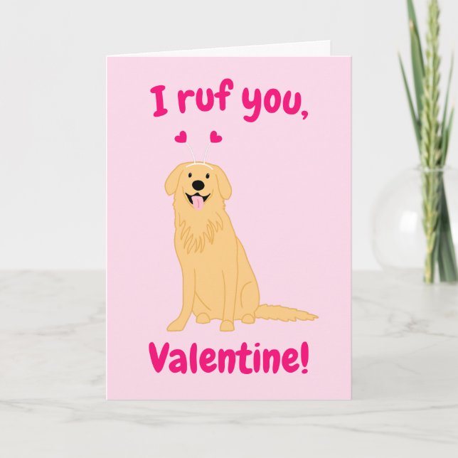 Carte de la Saint-Valentin Golden Retriever (Devant)