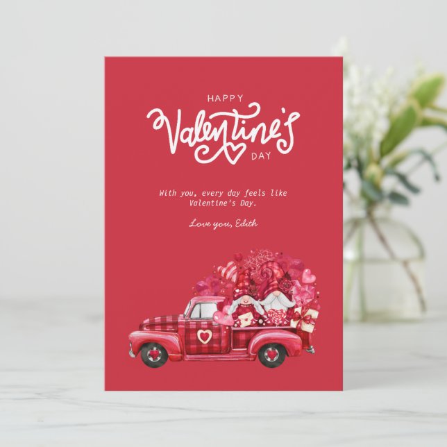 Carte de la Saint-Valentin Heureuse Sainte-Valenti (Debout devant)