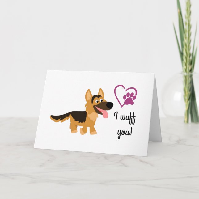 Carte de la Saint-Valentin "Je t'aime chien" (Devant)