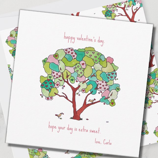 Carte de la Saint-Valentin Joyeuse avec l'Arbre du (Créateur téléchargé)