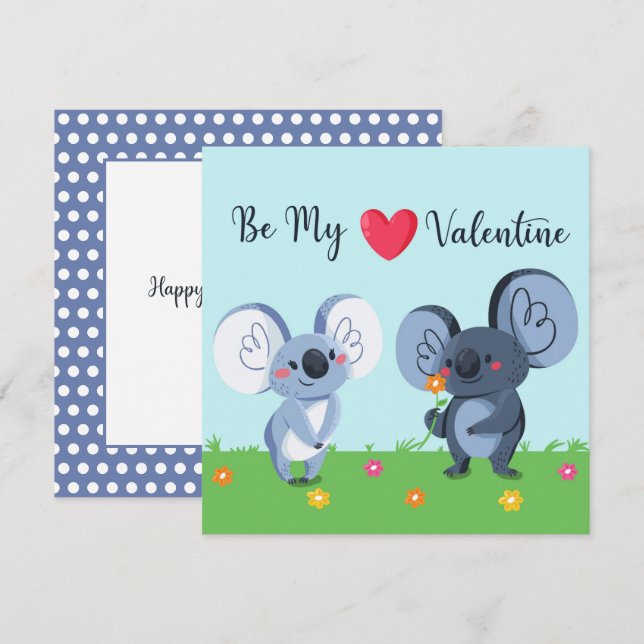 Carte de la Saint Valentin Koala Bear (Devant / Derrière)
