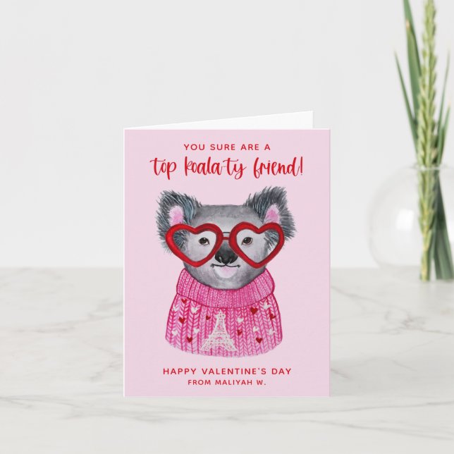 Carte de la Saint-Valentin Koala pour enfants (Devant)