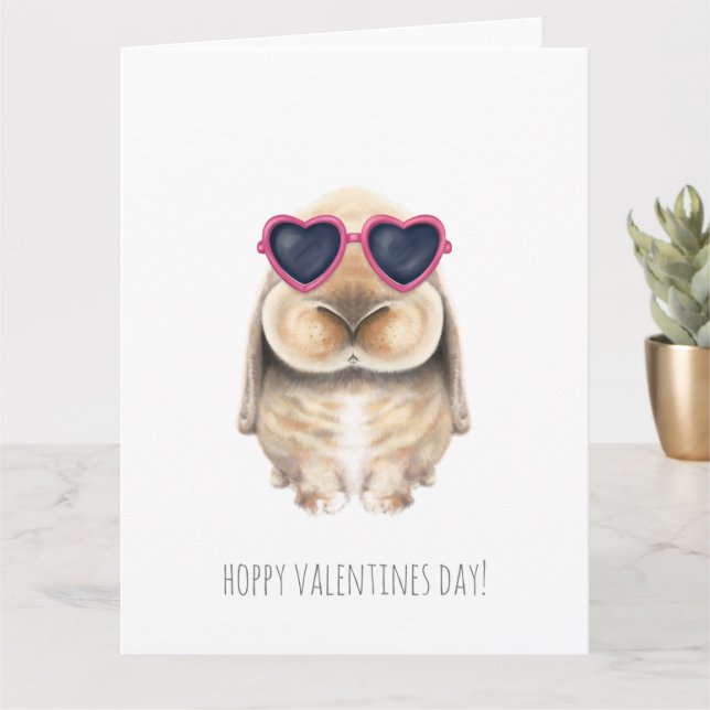 Carte de la Saint-Valentin - Lapin d'amour mignon (Petite plante)